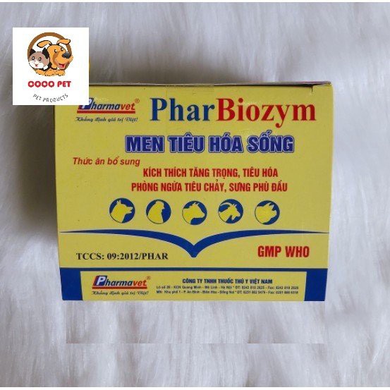 Men Tiêu Hóa Sống Pharbiozym Cao Cấp Cho Chó Mèo Thú Cưng Gói 5g