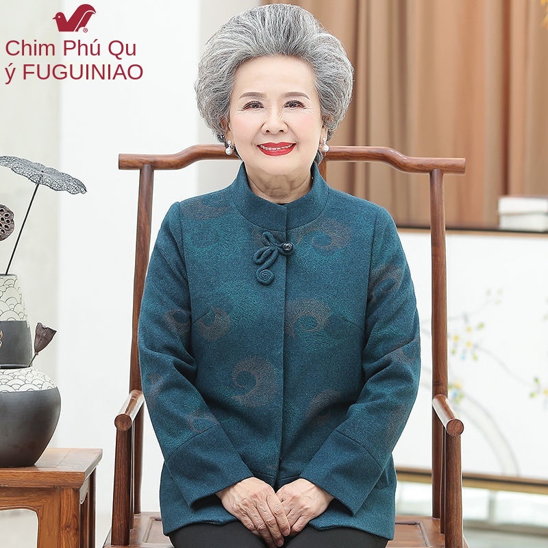 Áo bà già, áo bà ba, áo thu đông trung niên và người già, áo khoác len, áo khoác bà già xuân thu