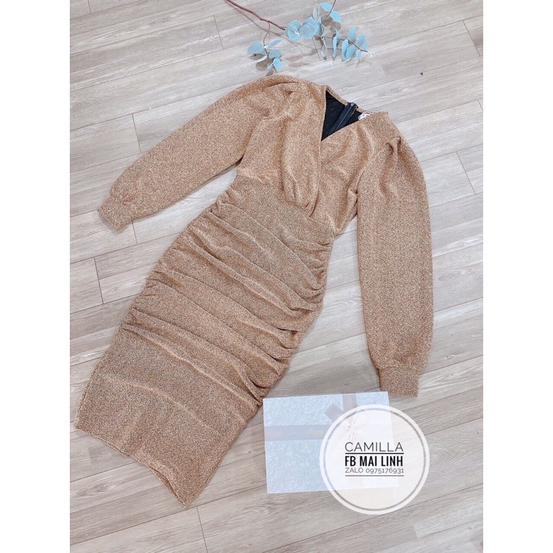 ⚡️BÁN SỈ⚡️Đầm ôm body co giãn nhũ vàng | BigBuy360 - bigbuy360.vn