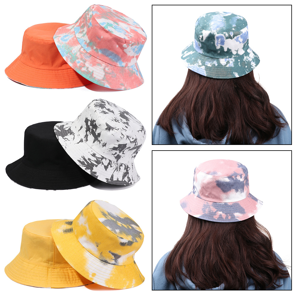 Mũ Tai Bèo Cotton Hai Mặt Gấp Gọn Màu Cầu Vồng Chống Nắng Thời Trang