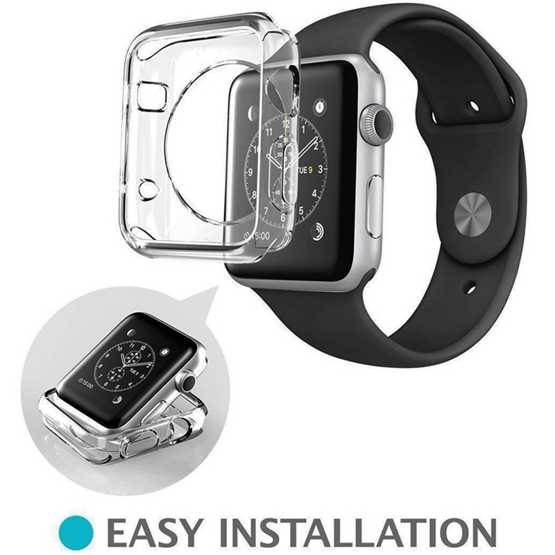 Vỏ TPU trong suốt siêu mỏng 38mm 40mm 42mm 44mm bọc bảo vệ cho mặt đồng hồ iWatch Series SE 6 5 4 3 2 1