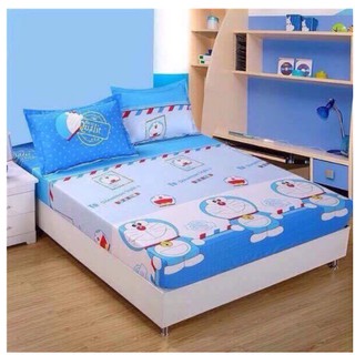 Sale 69k Bộ ga gối poly 1,6m doremon tem thư