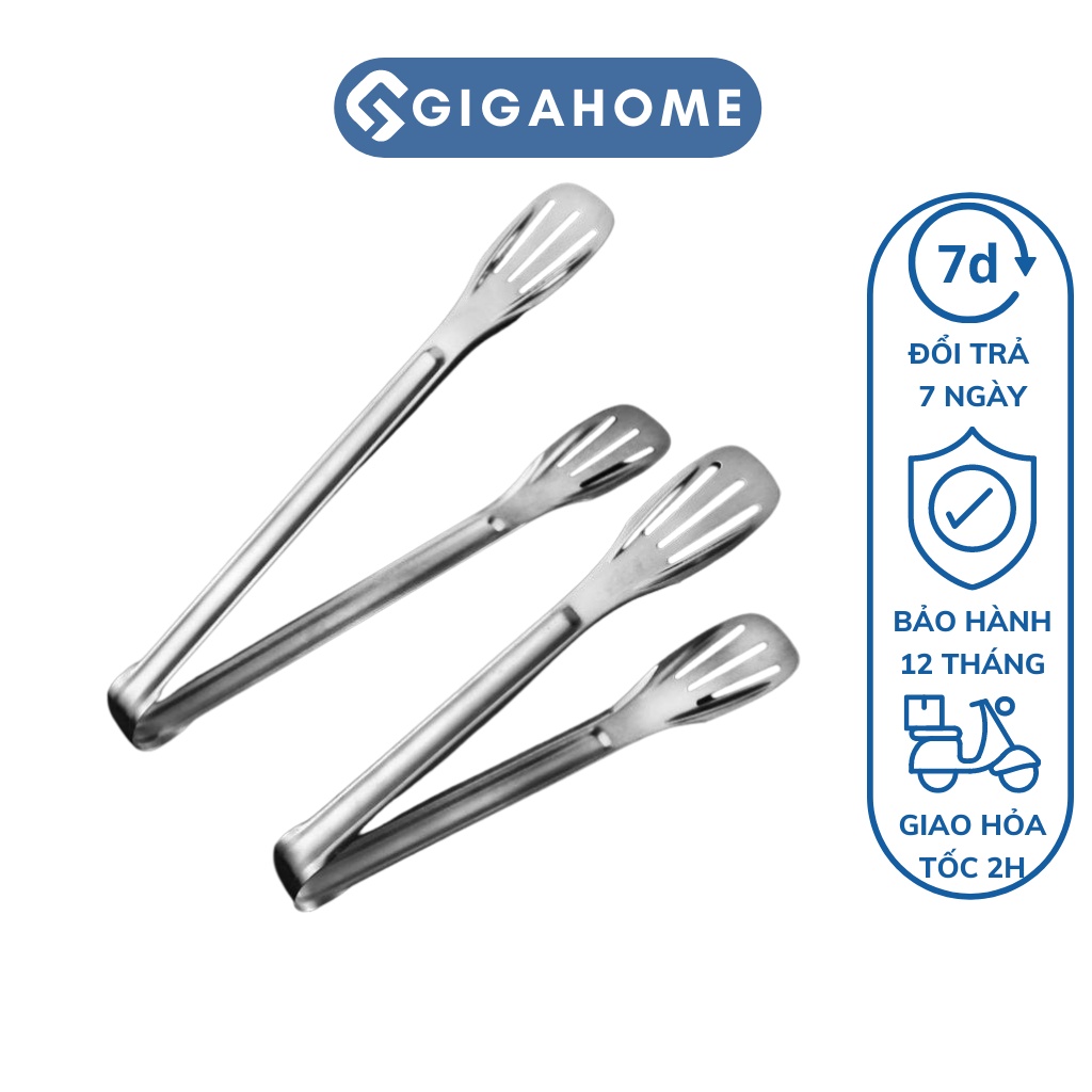 Dụng Cụ Gắp Bánh, Kẹp Thịt Nướng Inox GIGAHOME Chống Trượt Tiện Lợi  23.8cm 5603