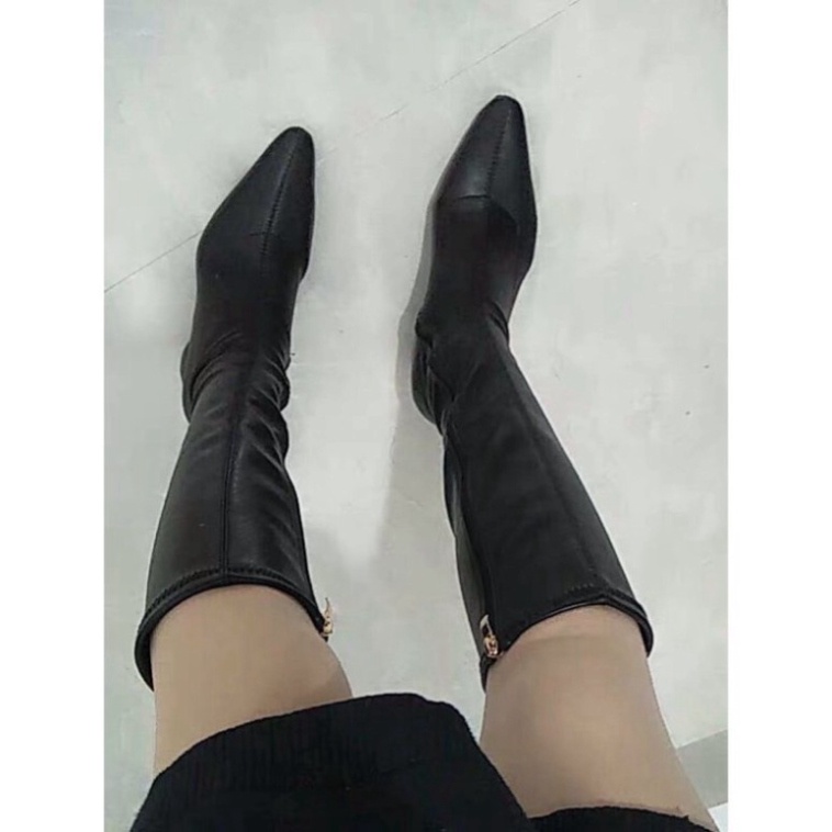 Boots cổ cao 6cm mũi nhọn G027