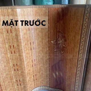 Chiếu trúc tăm vân gỗ đế lụa loại đẹp