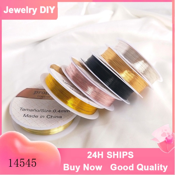 【✨Đồ trang sức DIY tinh tế✨】Cuộn Dây Đồng 14K Màu Vàng Kim Chuyên Dụng Làm Đồ Trang Sức Thủ Công【đồ trang sức/trang sức vàng/đường kim loại/ Dây mạ vàng/dây chuyền nhẫn/dây chuyền inox】