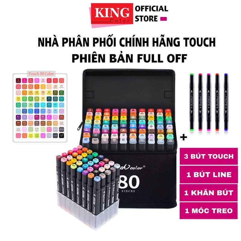 Bút Màu Vẽ Marker Touch Chuyên Nghiệp Họa Cụ Tô Màu Dạ Vẽ Tranh Anime Bộ  123036486080 Kèm Quà Tặng Kingcolor - Mixasale