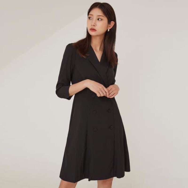 Đầm cổ vest xuất hàn