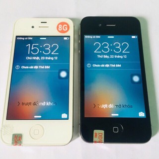 điện thoại iphone 4 quốc tế lắp được sim chơi fb zalo youtube... Có Sạc Cáp kèm theo