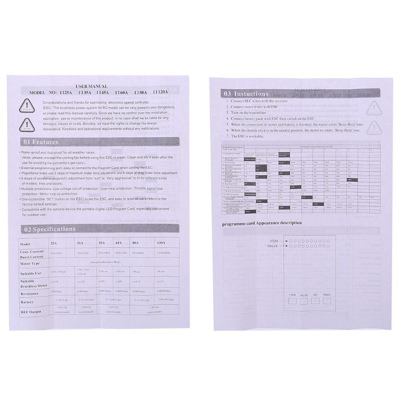 Bộ Điều Khiển Tốc Độ Điện Tử ESC Không Chổi Than Chống Nước 45A 60A 80A 120A 1 10 T Cho Xe Điều Khiển Từ Xa