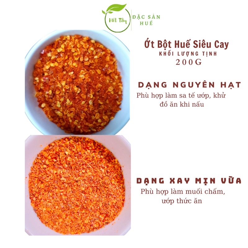 200GRAM Ớt Bột Huế NHÀ LÀM - Ớt Bột Siêu Cay, Ớt Nhà Làm ĐẢM BẢO VỆ SINH