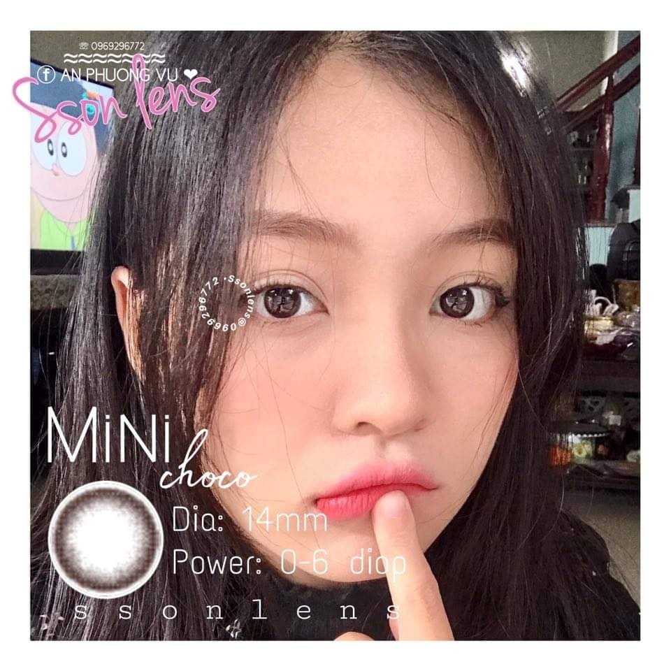 [CẬN] MINI đen-choco giãn 14mm -Vassen Contact Lens - Kính áp tròng