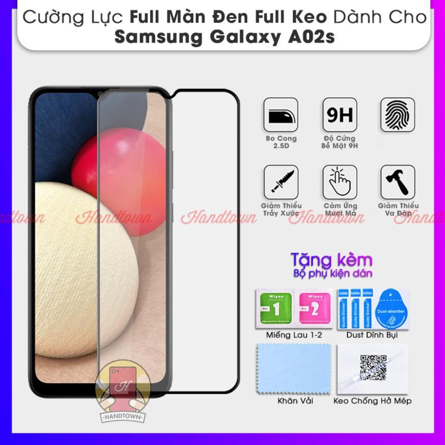 Kính Cường Lực Samsung Galaxy A02s A12 Full Màn Đen Full Keo Không Chấm Li Ti Chống Va Đập Chống Trầy Xước Bảo Vệ Màn Hì