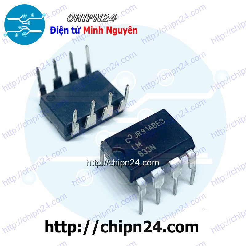 [2 CON] IC LM833 DIP-8 (LM833N 833) (IC khuếch đại âm thanh)