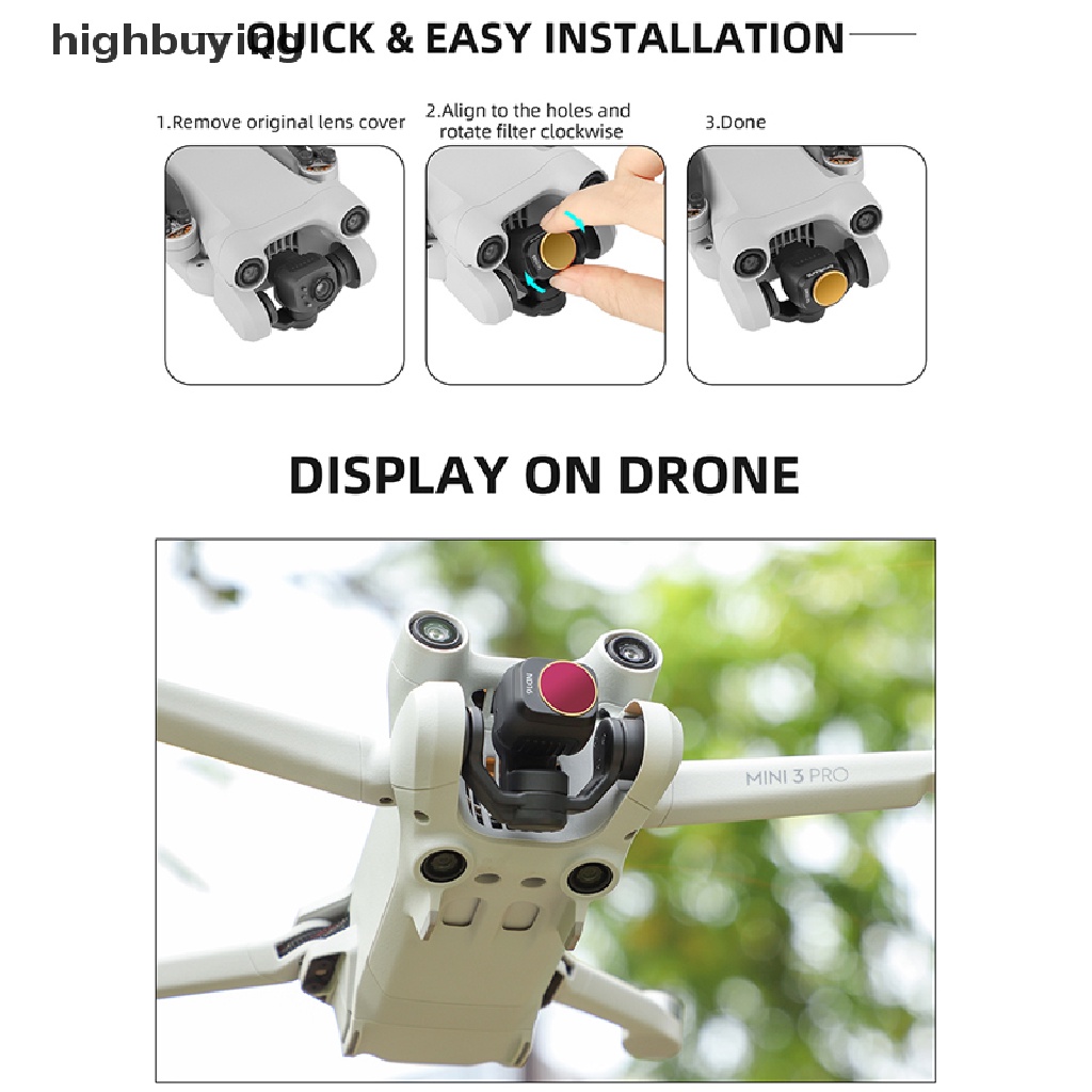 Kính Lọc Phân Cực ND16 ND8 / PL Mini 3 Pro Điều Chỉnh Được Chuyên Dụng Cho Kính Lọc Máy Ảnh