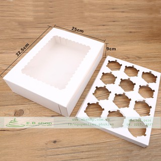 20 CHIẾC HỘP GIẤY ĐỰNG BÁNH CUPCAKE 12 CUP