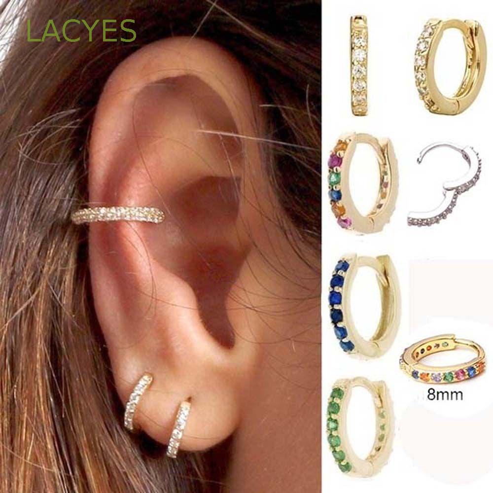 Khuyên Tai Vòng Tròn Nhỏ 8mm Nhiều Màu Sắc