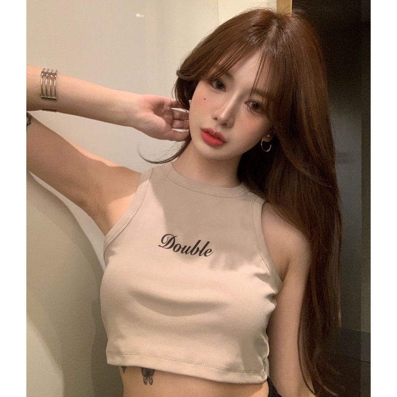 Áo Thể Thao Sát Nách Dáng Ngắn Thời Trang Mùa Hè Quyến Rũ Dễ Phối Đồ Cho Nữ