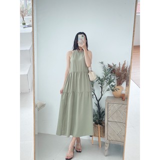 Váy yếm trơn dài
