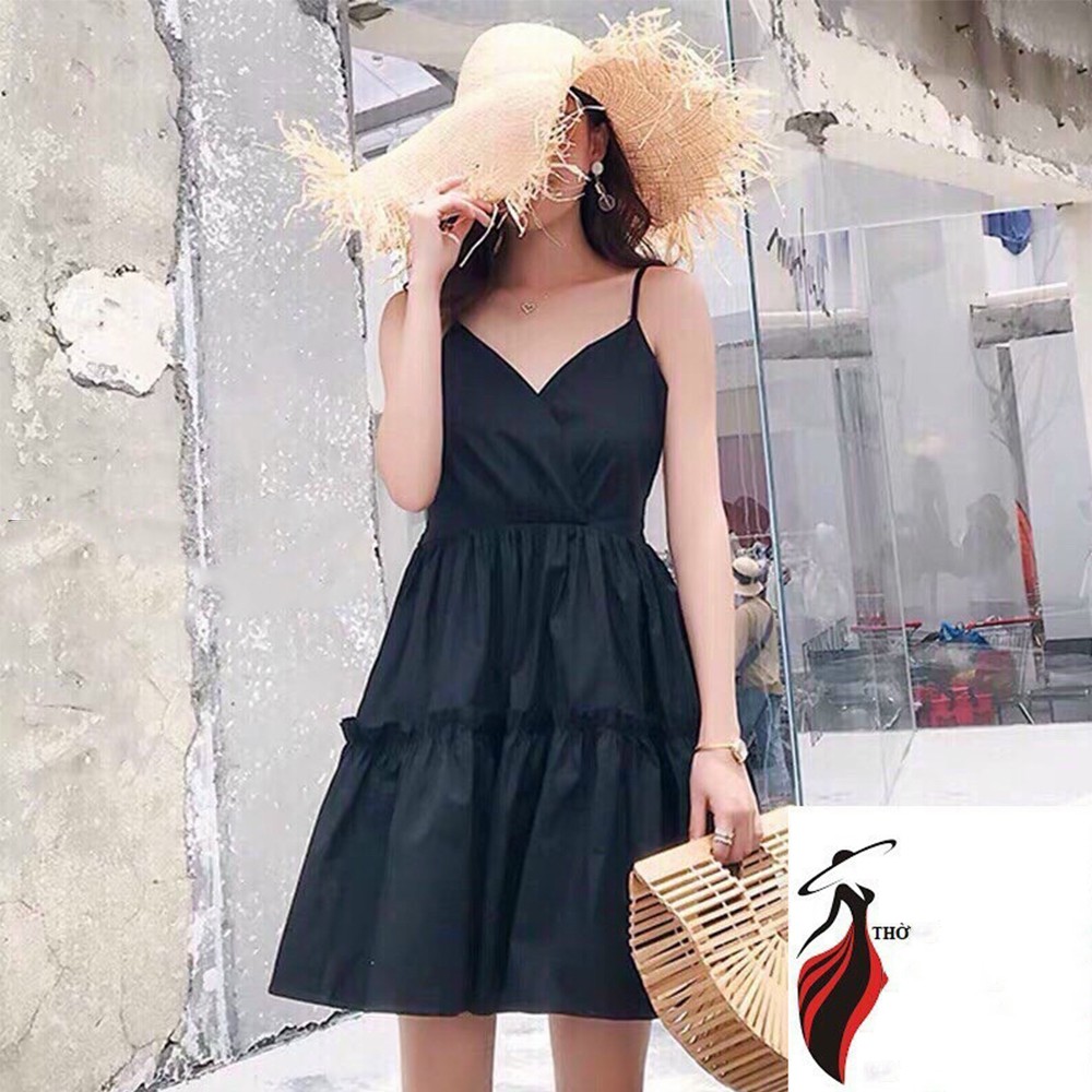 Xoài Non Đầm váy 2 dây dáng xòe nhiều màu siêu xinh tôn dáng cho nàng thời trang dạo phố, dự tiệc
