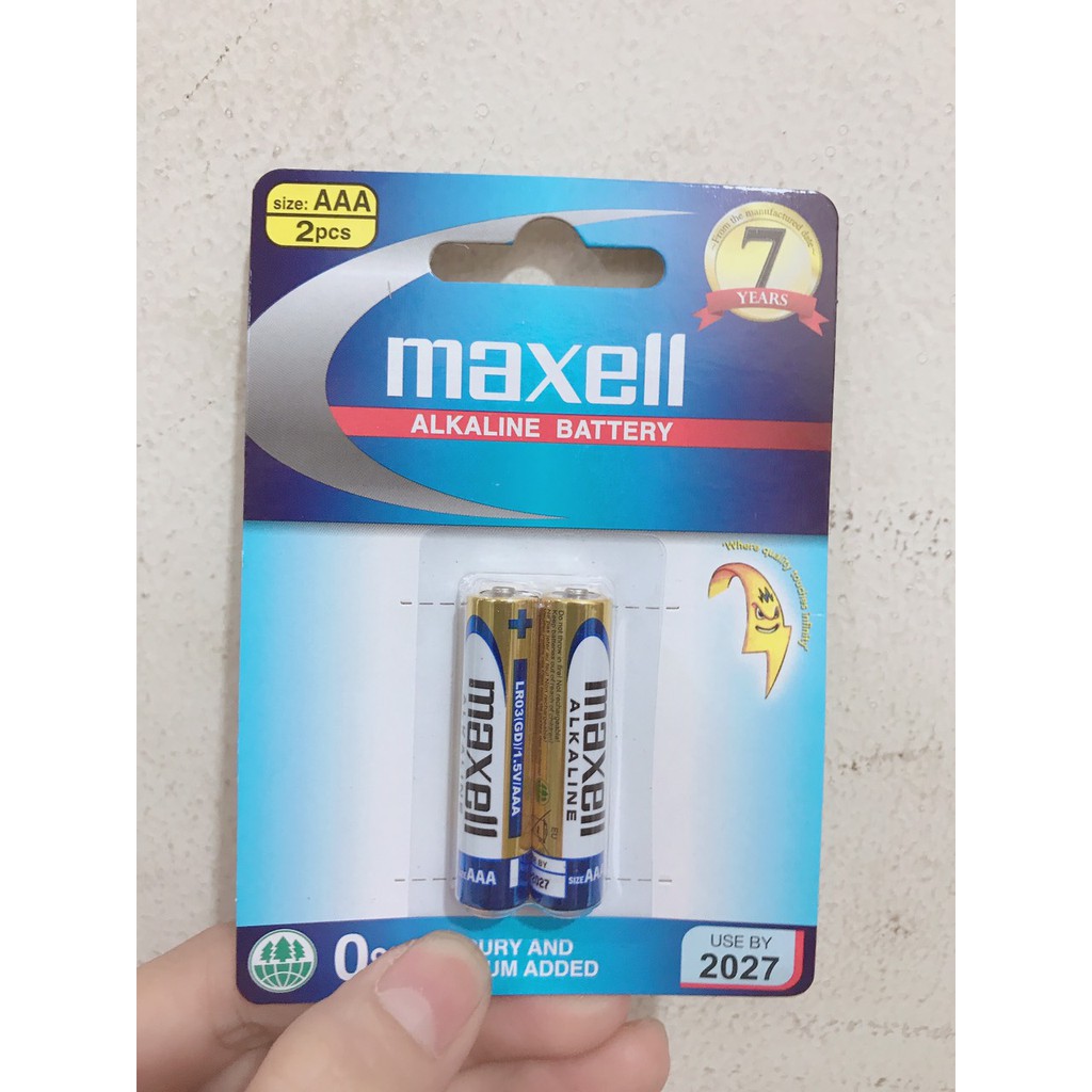 02 Vĩ Pin Alkaline Maxell AA và AAA 1.5V