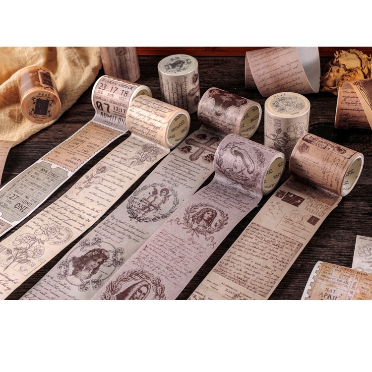Cuộn băng keo 3m thời trang retro Âu Mỹ độc đáo dùng trang trí DIY
