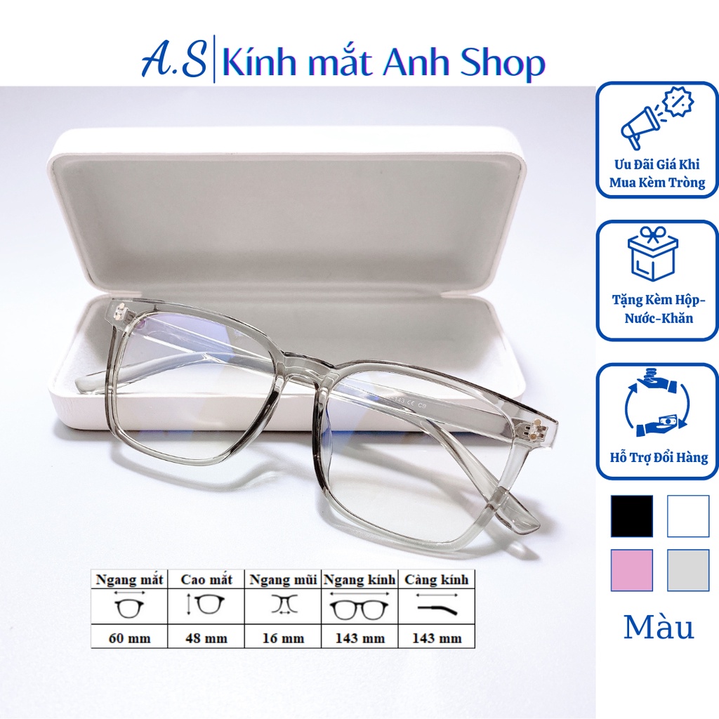 Gọng kính vuông to nam nữ cá tính phong cách chất liệu nhựa dẻo 616