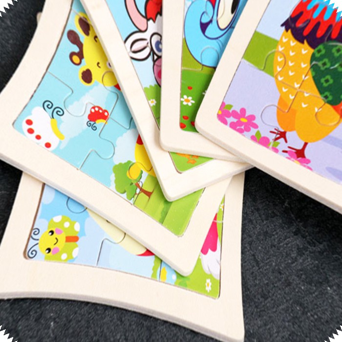 Combo 20 Tranh Ghép Hình 20 Chủ Đề Đồ Chơi Lắp Ráp Tranh Ghép Gỗ 9 Mảnh 11x11cm