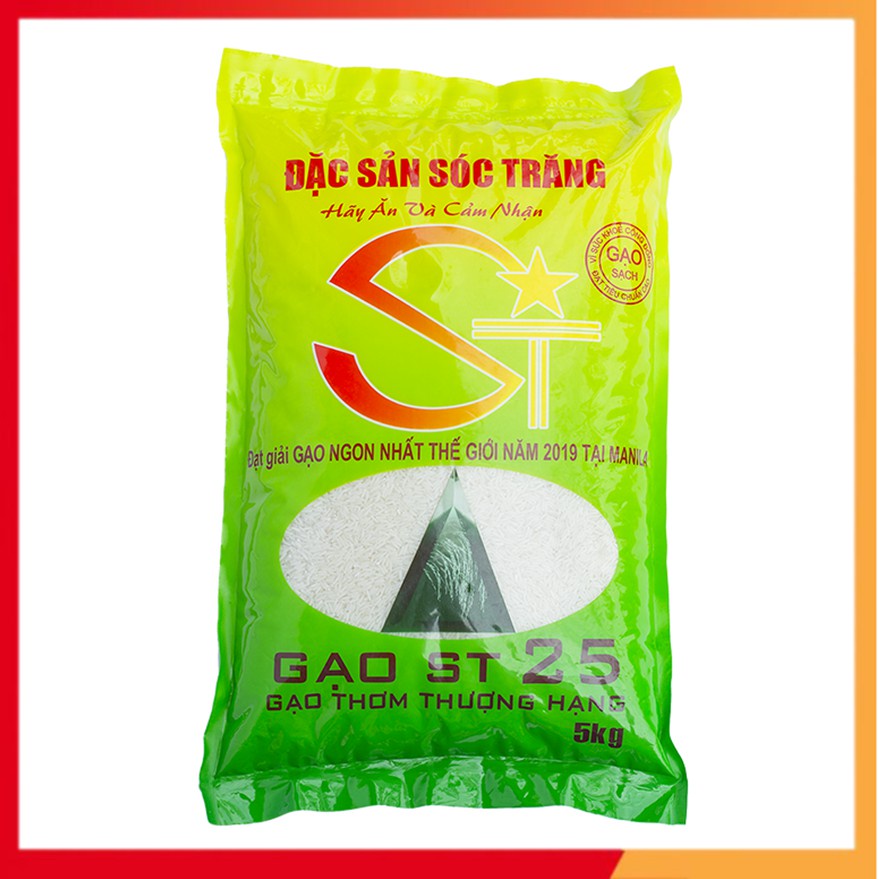 Gạo Ngon ST25 - Gạo thơm đặc sản Sóc Trăng Nội Địa (Dẻo Thơm Ngon Cơm)