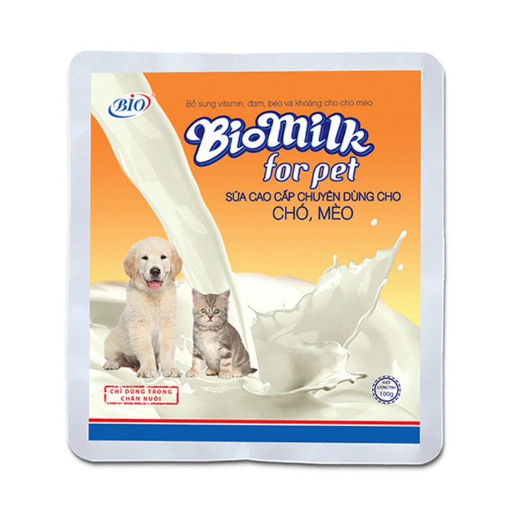 Sữa bột cho chó mèo Bio Milk 100gr cung cấp dinh dưỡng cho chó, mèo