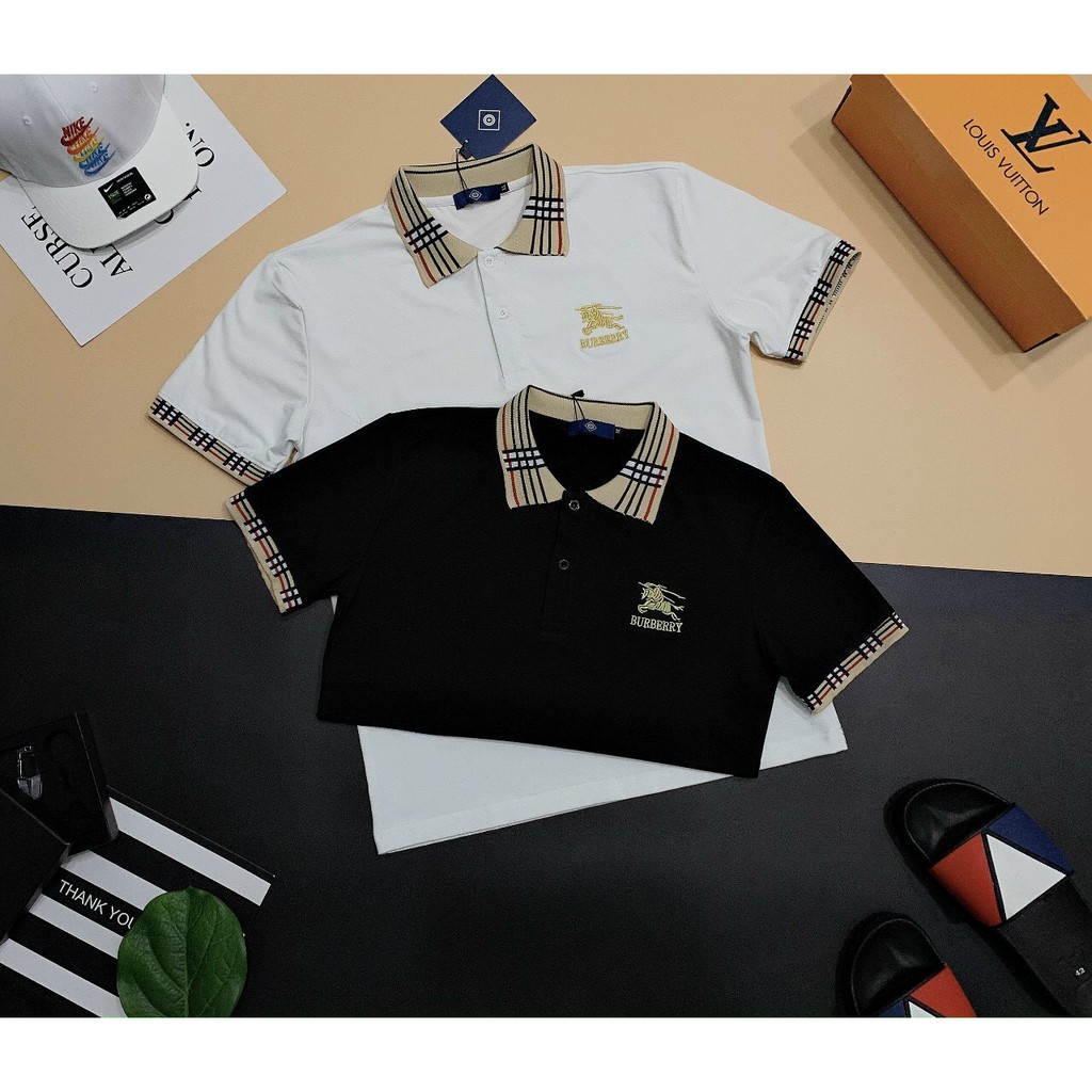Áo thun nam ngắn tay cổ polo cao cấp giá rẻ thêu logo BBR sang trọng vải cotton co giãn bốn chiều VBSHOP0010