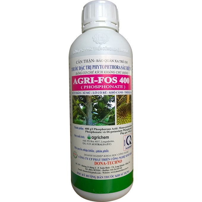 Thuốc Agri-Fos 400 đặc trị nấm bệnh hại cây sầu riêng hàng thật chính hãng nhập khẩu ở Úc