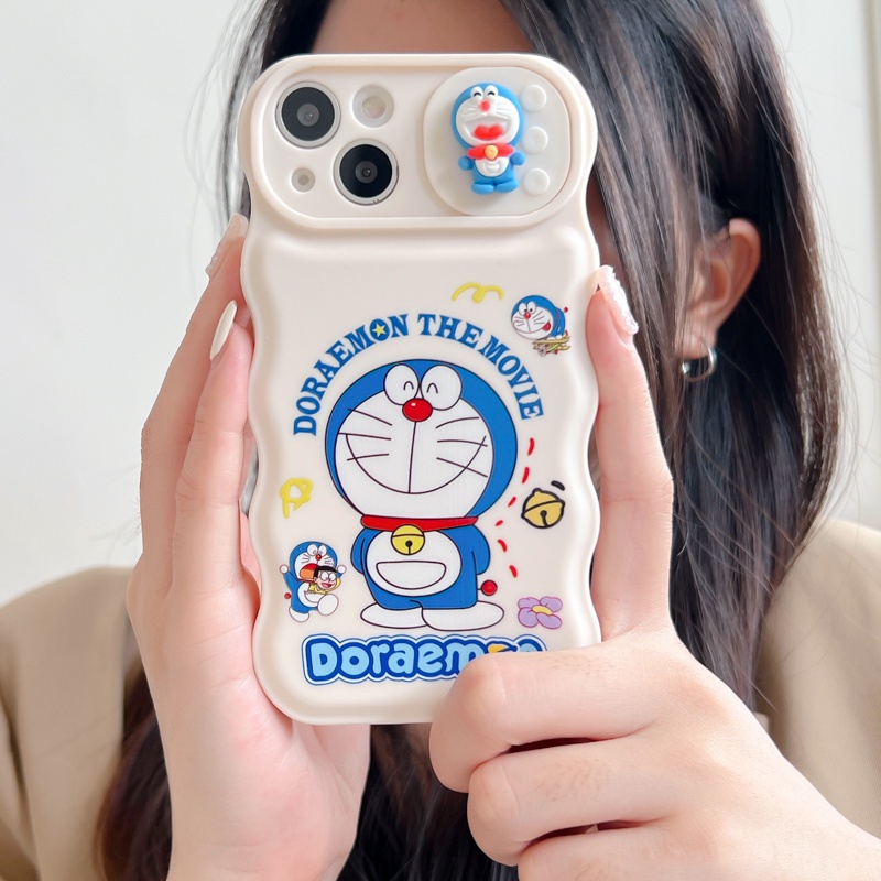 Ốp Điện Thoại Tpu In Hình Snoopy &amp; Doraemon Đáng Yêu Có Cửa Sổ Trượt Cho iPhone 12 13 11 PRO MAX XR 11 12 PRO