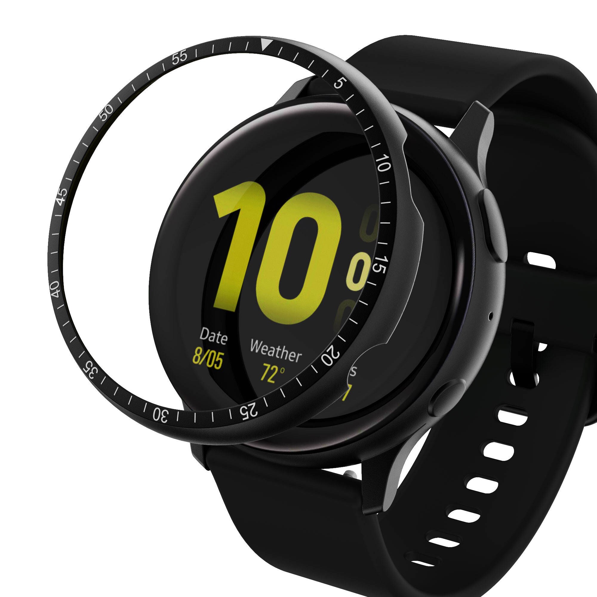 Vỏ bọc vòng nhẫn vát mép bằng hợp kim nhôm bảo vệ mặt đồng hồ Samsung Galaxy Watch Active 2 44mm 40mm