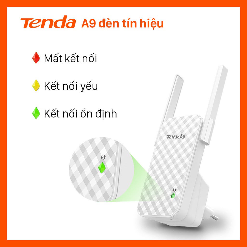 Thiết bị kích sóng cực mạnh WI-Fi Tenda A9 tốc độ 300Mbps -HÀNG CHÍNH HÃNG