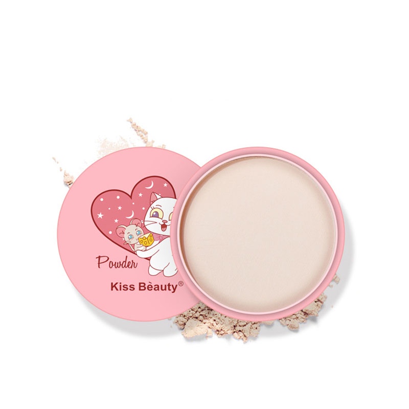 Phấn Phủ KISS BEAUTY dạng nén mỏng nhẹ, mịn lì tự nhiên, kiềm dầu nhanh chóng, chống thấm nước, độ che phủ cao