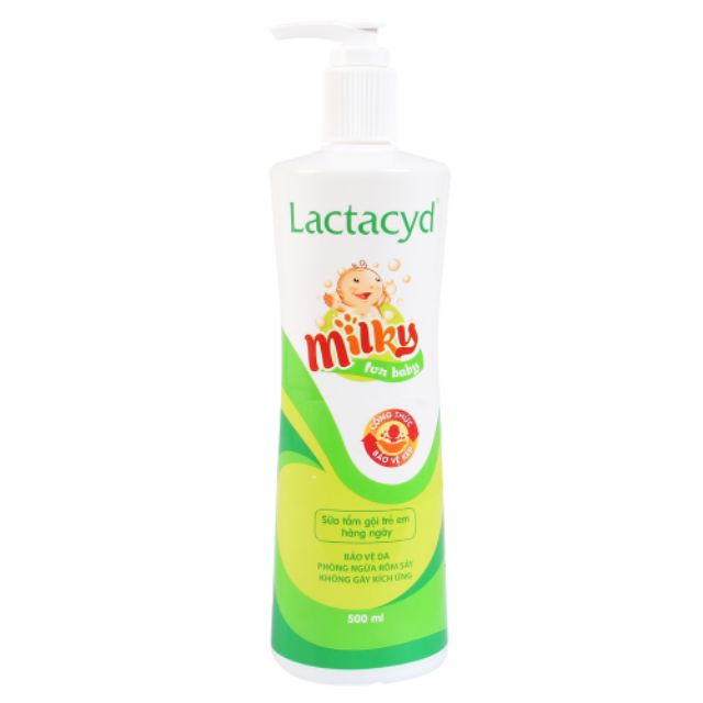 Sữa tắm gội cho bé Lactacyd Milky
