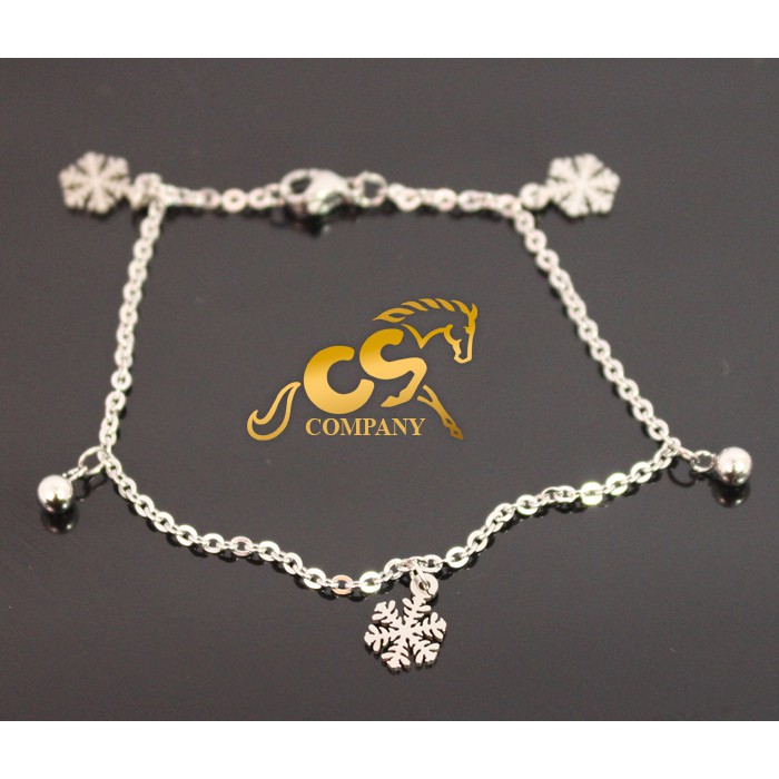 Lắc chân inox bông tuyết cách b