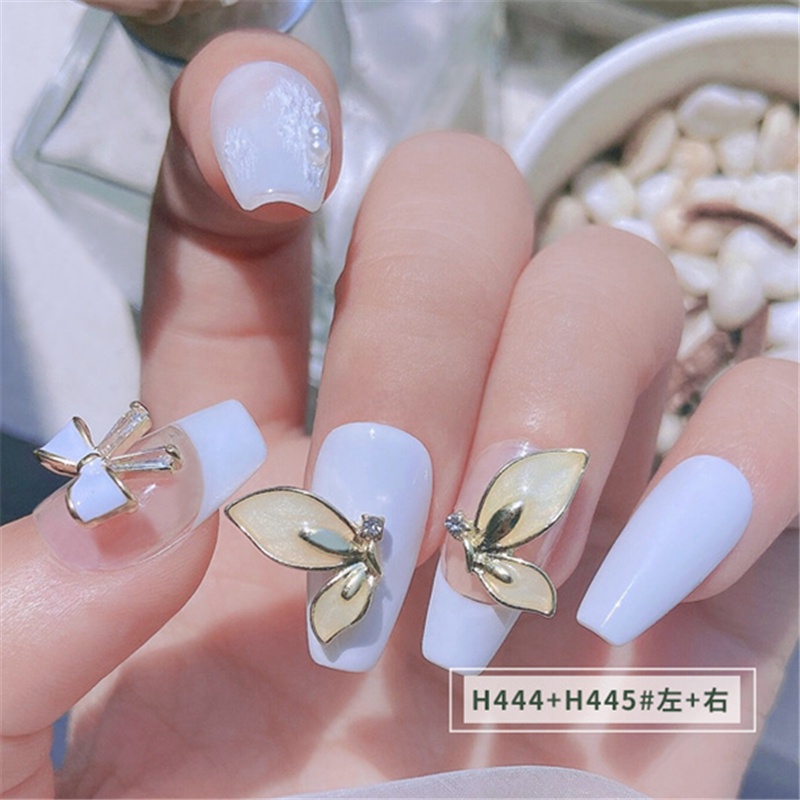 Phụ Kiện Trang Trí Móng Tay Hình Cánh Bướm Nhiều Màu Sắc Bằng Hợp Kim