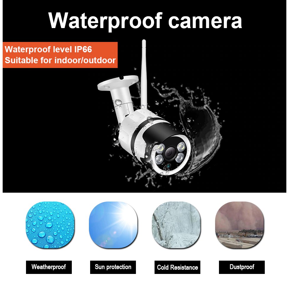 Camera Wifi Panoramic Thân Ngoài Trời 90 Độ Full 960P + Thẻ nhớ 16GB (Kèm Nguồn 12V2A)