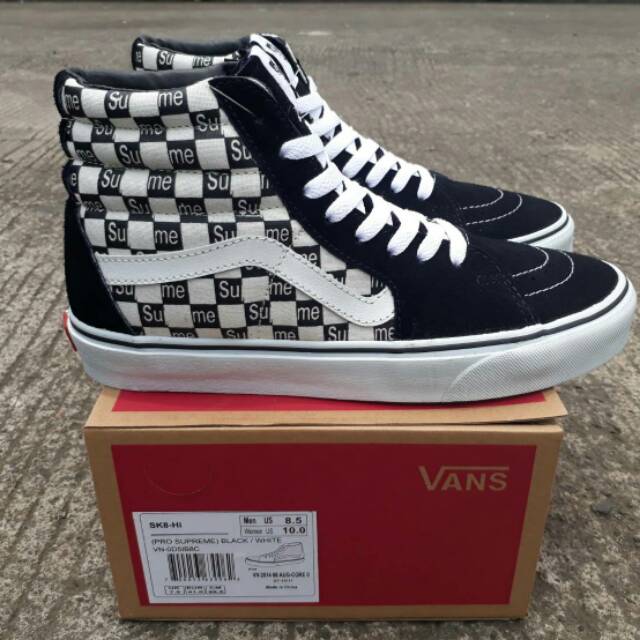 Giày Thể Thao Vans Sk8 Hi Pro Supreme Màu Đen Thời Trang Cho Nam