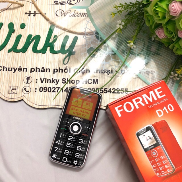 Điện thoại Forme D10 2 sim dành cho người già phím to loa to Bảo hành 12 tháng - Hàng chính hãng | BigBuy360 - bigbuy360.vn