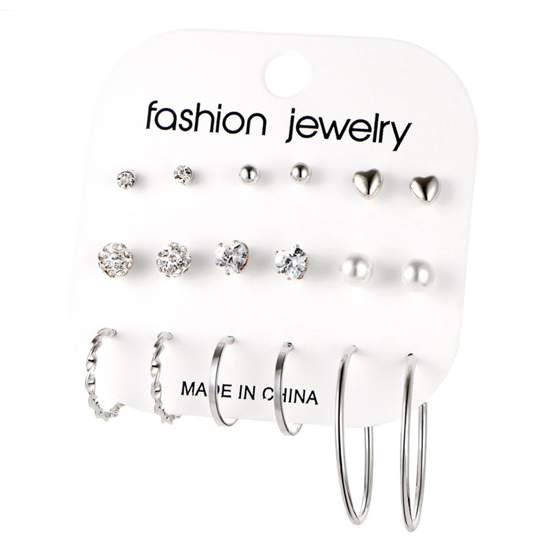 Bộ 9 đôi bông tai thời trang nhiều mẫu mã lựa chọn cho nữ