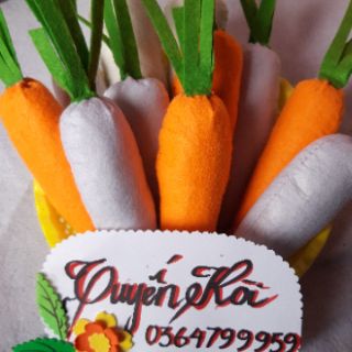 Củ cà rốt củ cải làm từ vải dạ sz 20cm