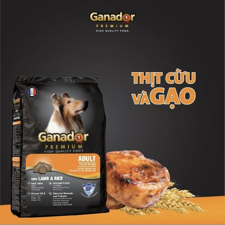 Ganador premium adult dog lamb and rice 3kg hạt khô thịt cừu và gạo thức ăn cho chó trưởng thành chất lượng pháp