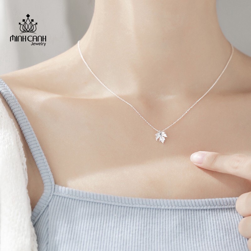Dây Chuyền Bạc Lá Phong Loại Trơn Không Đính Đá - Minh Canh Jewelry