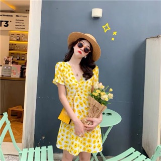 Đầm hoa cúc vàng BFF siêu xinh