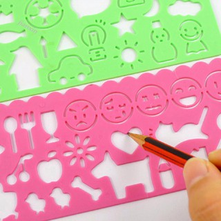 COD-4Pcs Template Image Ruler DIY Paper Card Craft Painting Stencil Drawing Tool