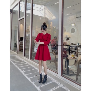 ĐẦM TAY DÀI XOÈ XẾP LY EO