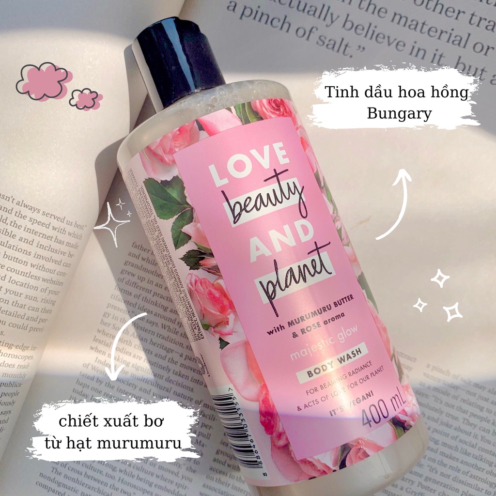 Love beauty&amp;Planet sữa tắm hồng sáng da 400ml Cocolux